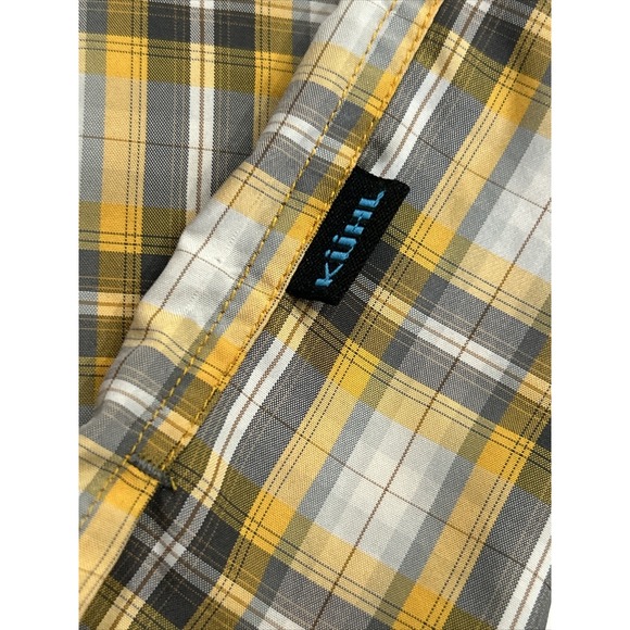 Kuhl Mountain Grown Snap Front Plaid‎ Shirt Sz Small Short Sleeve 100% Poly 🥾 - Picture 3 of 11